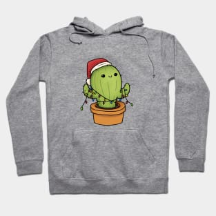 Merry Cactus Christmas Cactus in Santa Hat Hoodie